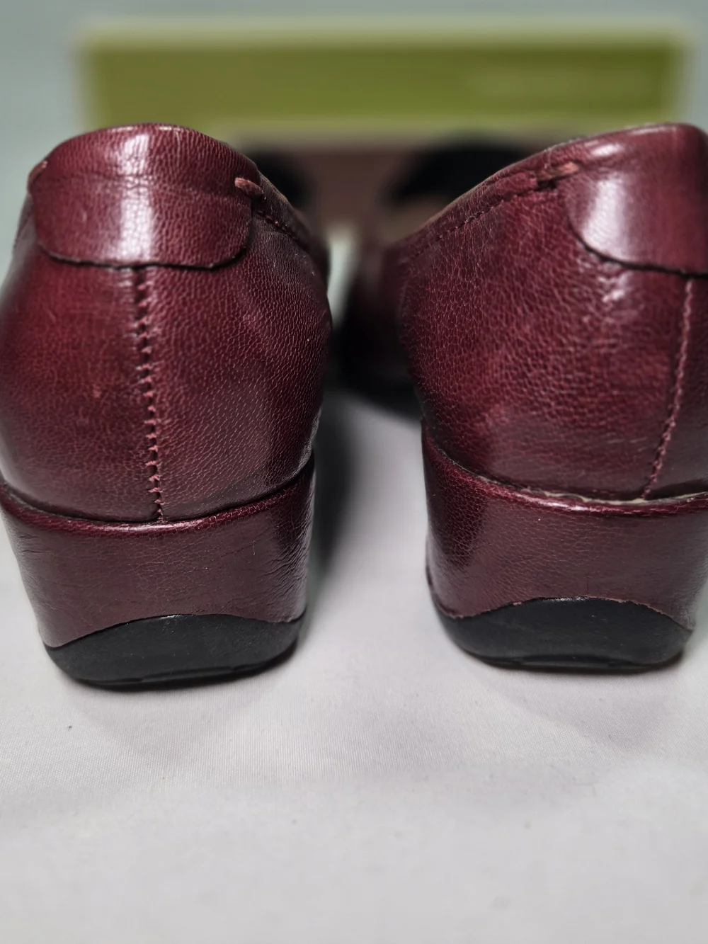 NATURALIZER Gable Mary Jane Shoes Womens 5.5 Burgandy Leather Low Wedge